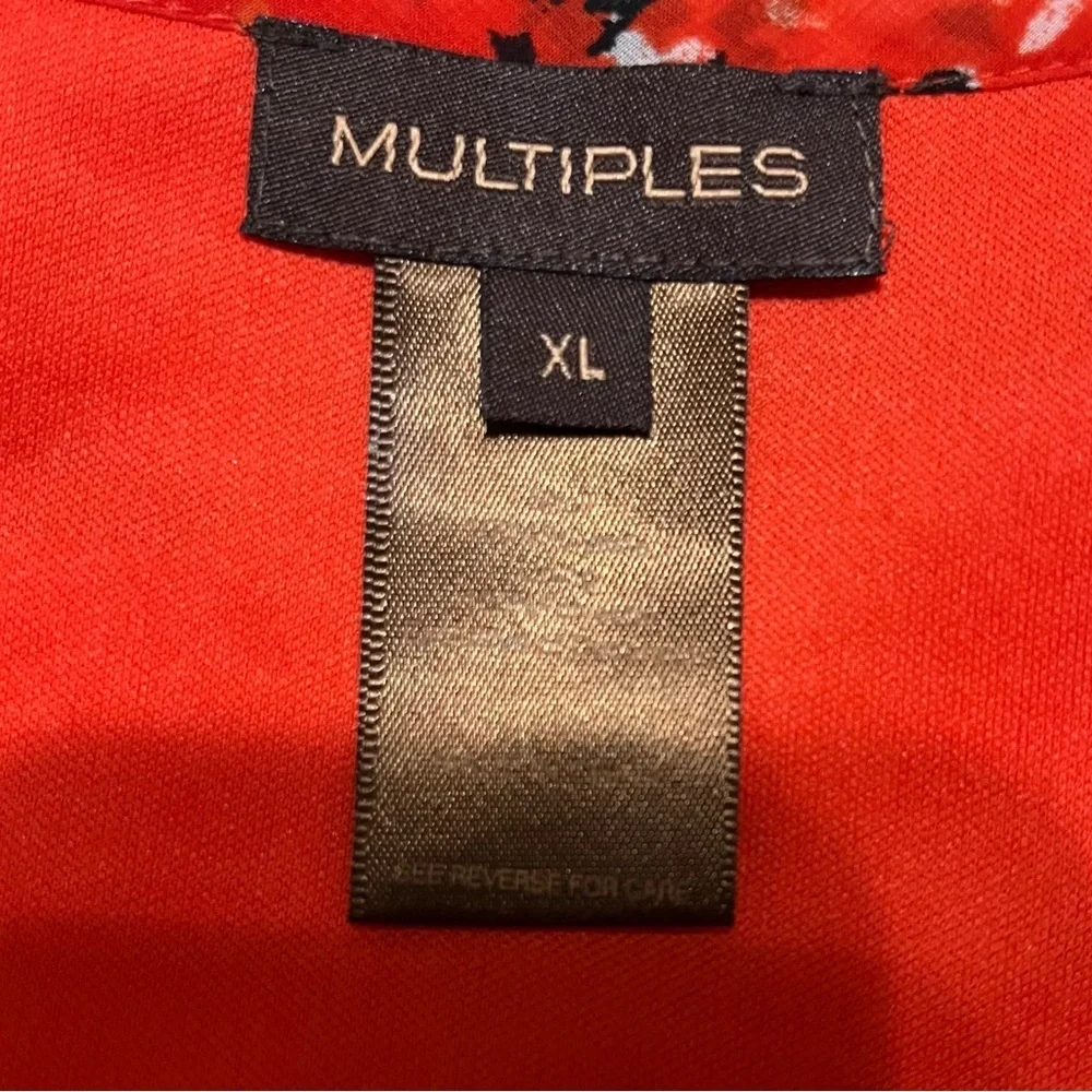 Multiples Women’s XL Modern Art To Wear Tunic Top Blouse Multi Color Flowery - Picture 6 of 6